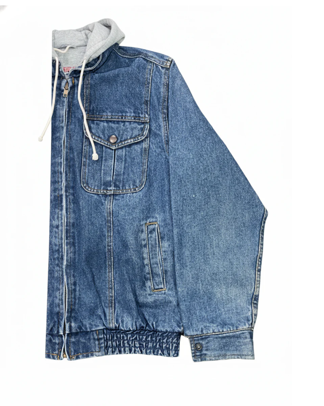 Credentials Blue Vintage Hooded Denim Jacket