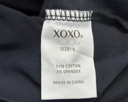 XOXO Black Long Sleeve Drawstring Hem Crop Top