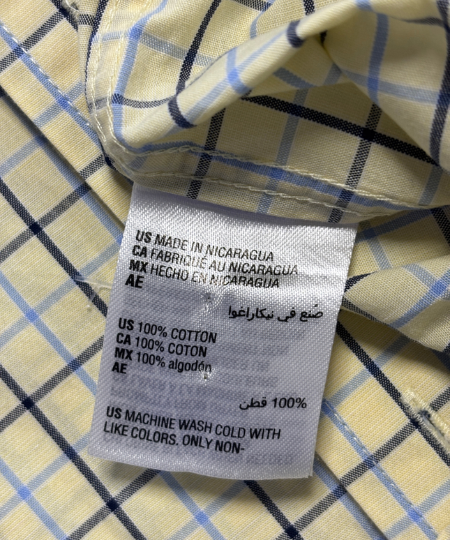 Club Room Yellow/Check Regular Fit Performance Cotton Shirt