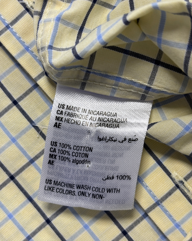 Club Room Yellow/Check Regular Fit Performance Cotton Shirt
