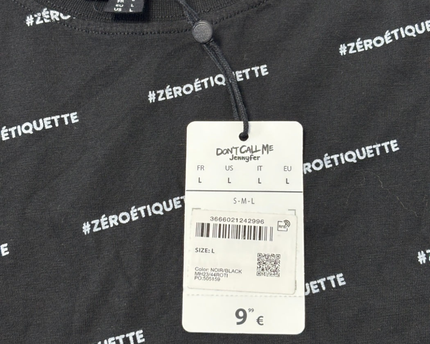 Don't Call Me Jennyfer Black Graphic All-Over Print T-Shirt W/Tags