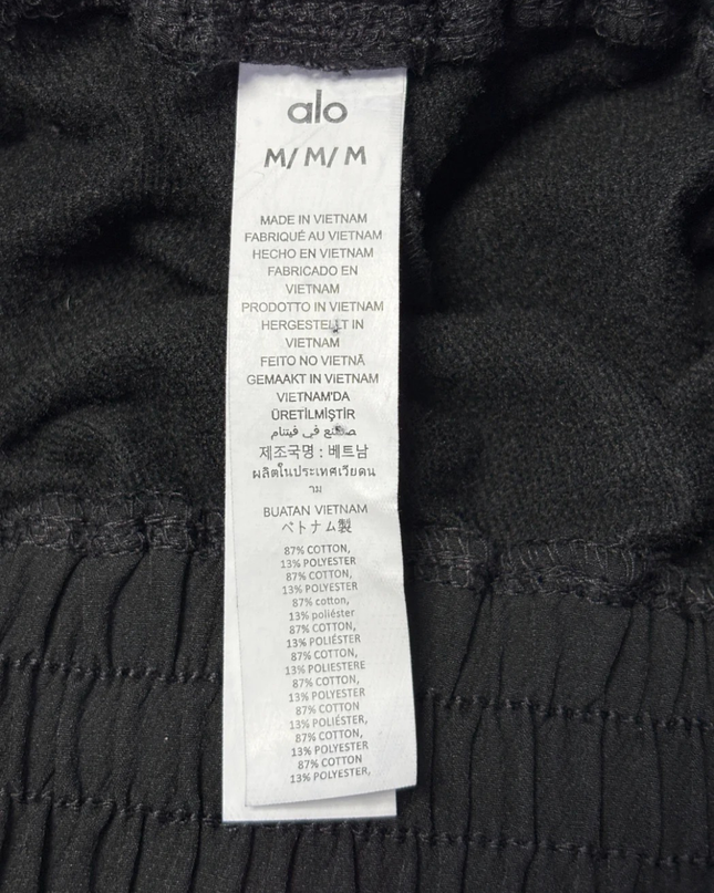 Alo Black Cotton-Blend Athletic Shorts