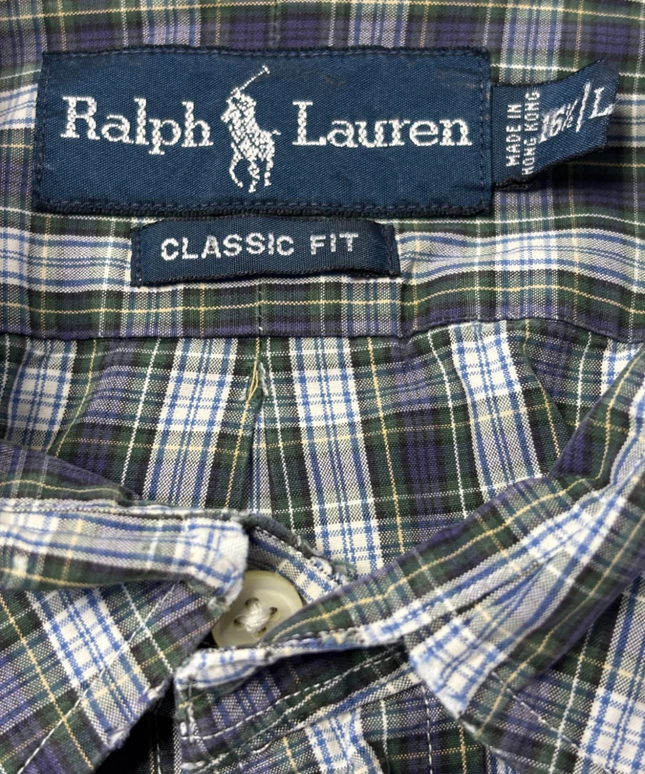Ralph Lauren Green and Navy Plaid Classic Fit Button-Down Shirt