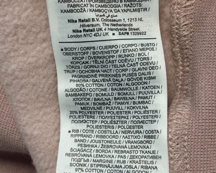 Nike Pink Athletic Dept 1972 Graphic Cropped Sweatshirt