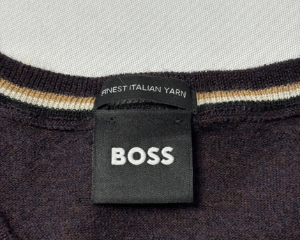 BOSS Purple Fine-Knit Crew Neck Sweater