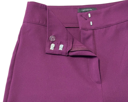 TRENDYOL Purple High-Waist Tapered Trousers