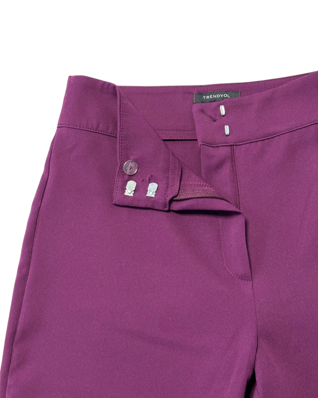 TRENDYOL Purple High-Waist Tapered Trousers