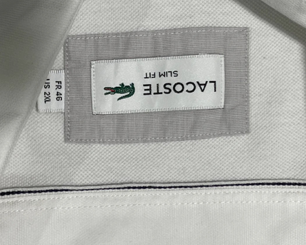 Lacoste White Slim Fit Long-Sleeve Cotton Shirt