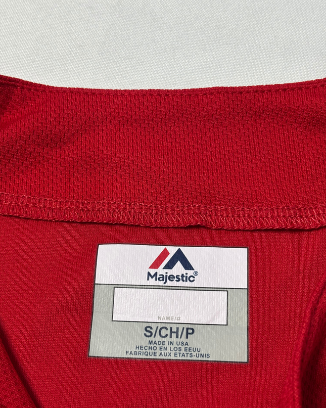 Majestic Red Oakville 32 Button-Up Baseball Jersey