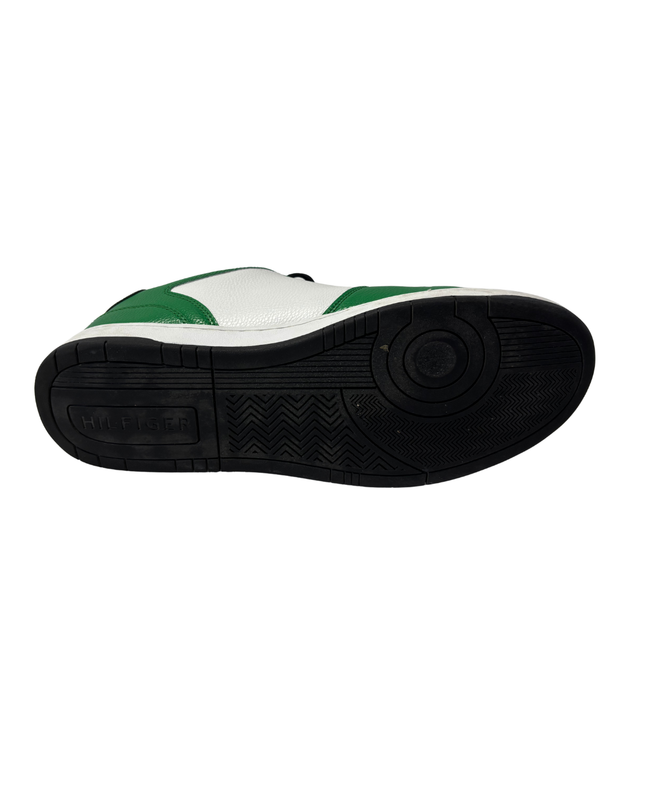 Tommy Hilfiger Green and White Men's Court Sneakers | EU 43