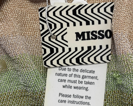 Missoni Green Zigzag Knit Tie-Waist Overcoat W/Tags