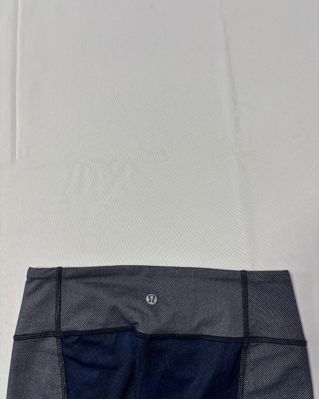 Lululemon Navy Blue/Grey Paneled Performance Cropped Leggings