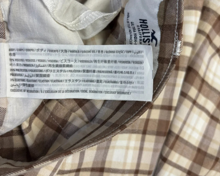 Hollister Brown Plaid Ultra High-Rise Flare Pants