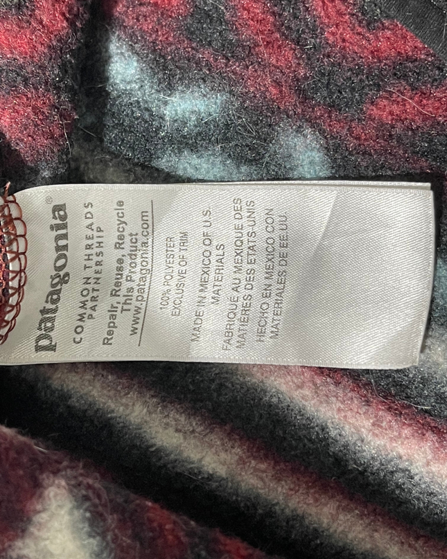 Patagonia Burgundy Geometric Pattern Synchilla Snap-T Fleece Pullover