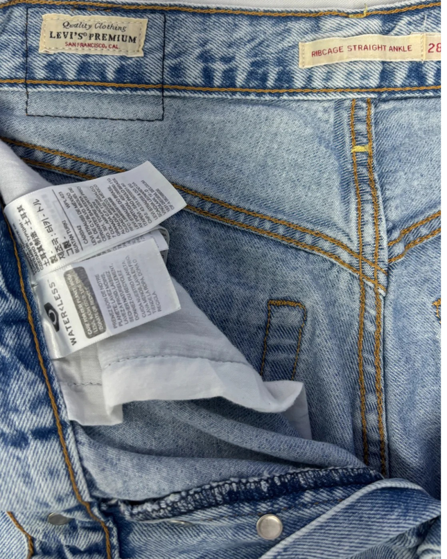 Levi's Blue Premium Ribcage Straight Ankle Jeans