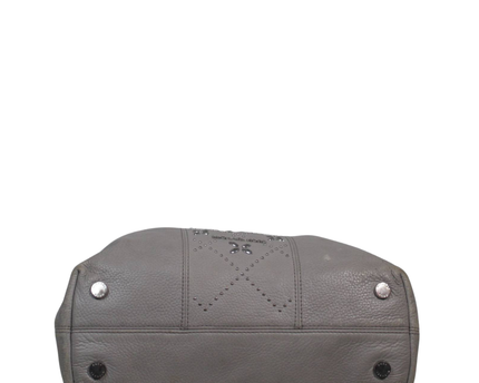 Michael Kors Grey Studded Pebbled Leather Hobo Bag