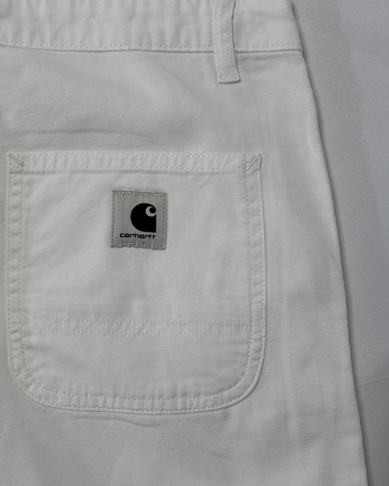 Carhartt WIP White Boyfriend Fit Work Pants - L | Waist: 32"