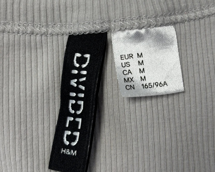 H&M DIVIDED Grey Graphic Ribbed Tank Top