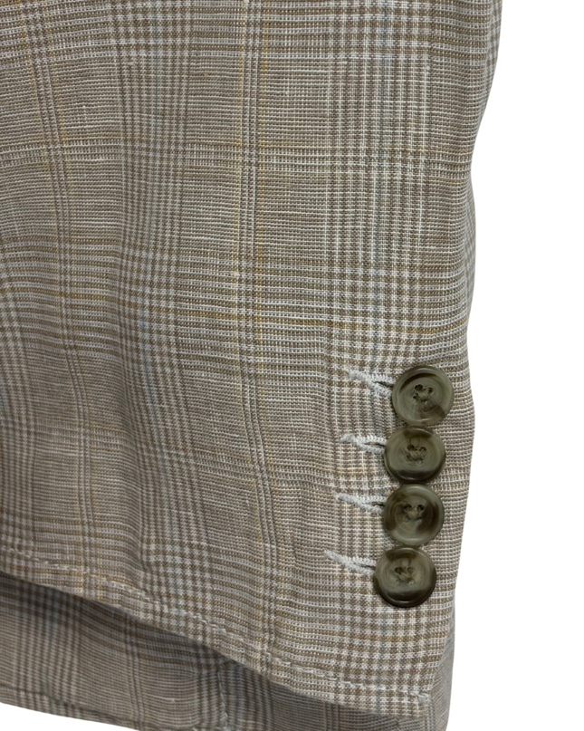 Tailor Vintage Gray Glen Check Linen Blazer