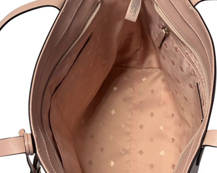 Kate Spade Pink Leather Tote Bag with Floral Charm