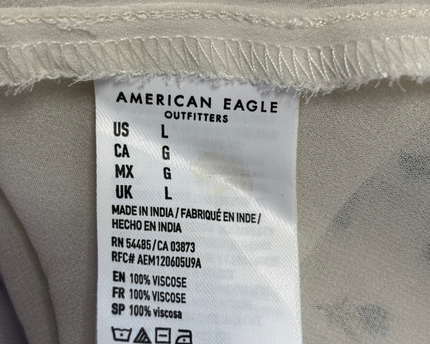 American Eagle White Floral Tiered V-Neck Mini Dress