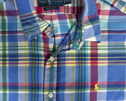 Ralph Lauren Multicolor Plaid Custom Fit Short Sleeve Shirt