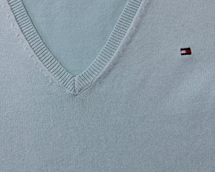 Tommy Hilfiger Mint Green V-Neck Lightweight Knit Sweater