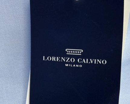 LORENZO CALVINO Light Blue Regular Fit Long Sleeve Shirt W/Tags