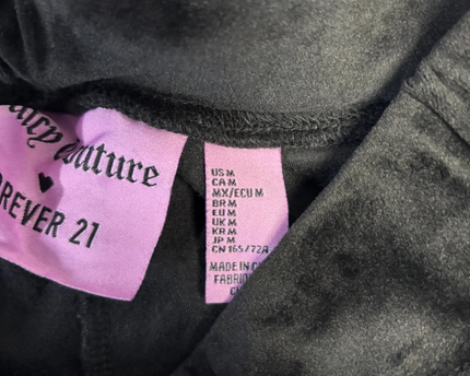 Juicy Couture x Forever 21 Black Velvet Rhinestone Logo Jogger Pants