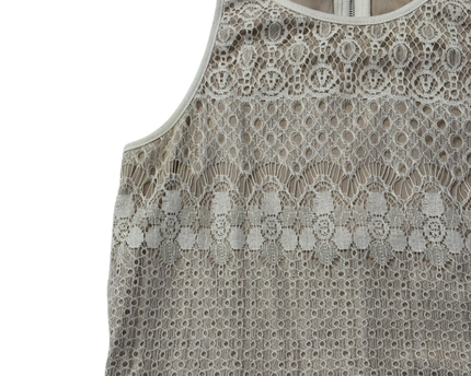 Bar III White Lace Sleeveless Crop Top