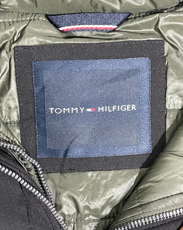 Tommy Hilfiger Black Hooded Full-Zip Bomber Jacket