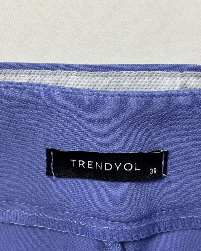 Trendyol Purple High-Waisted Belted Tapered Pants