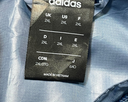 Adidas Blue Full Zip Hooded Windbreaker Jacket