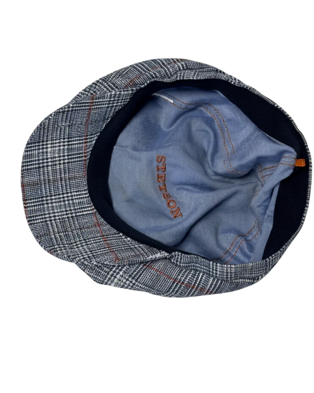 Stetson Blue Checkered Newsboy Cap