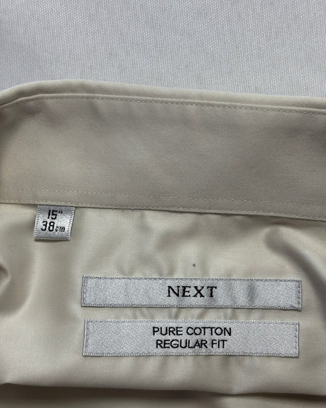 Next Cream Regular Fit Pure Cotton Shirt with French Cuffs