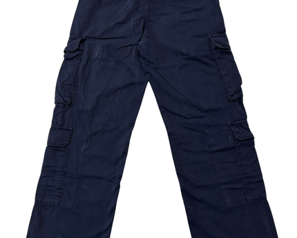 Bershka Navy Blue Multi-Pocket Cargo Pants