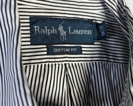 Ralph Lauren Navy/White Striped Custom Fit Button-Down Shirt