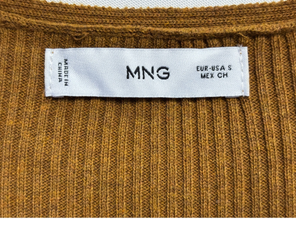 MNG Brown Ribbed Knit Wrap Midi Dress