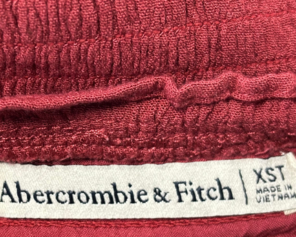 Abercrombie & Fitch Red Smocked Sleeveless Romper