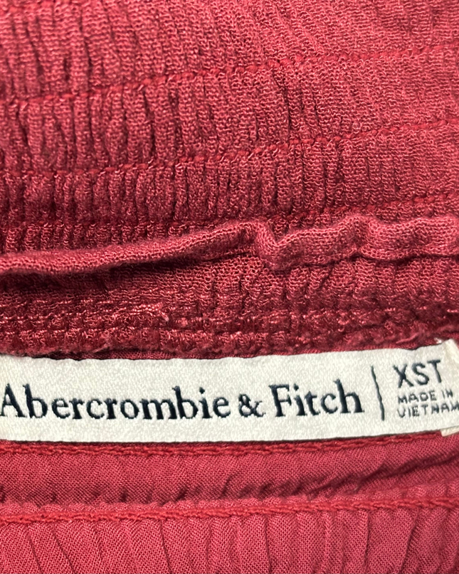 Abercrombie & Fitch Red Smocked Sleeveless Romper