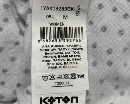 KOTON White with black polka dots Peplum Top