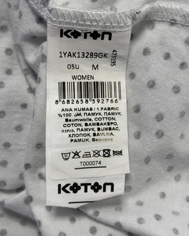 KOTON White with black polka dots Peplum Top