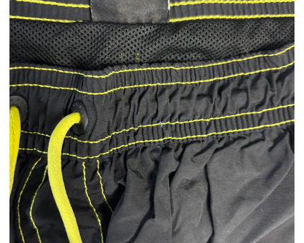 HUGO BOSS Black Board Shorts with Contrast Yellow Stitching