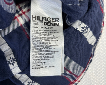 Hilfiger Denim Navy Blue Plaid Long Sleeve Button-Down Shirt