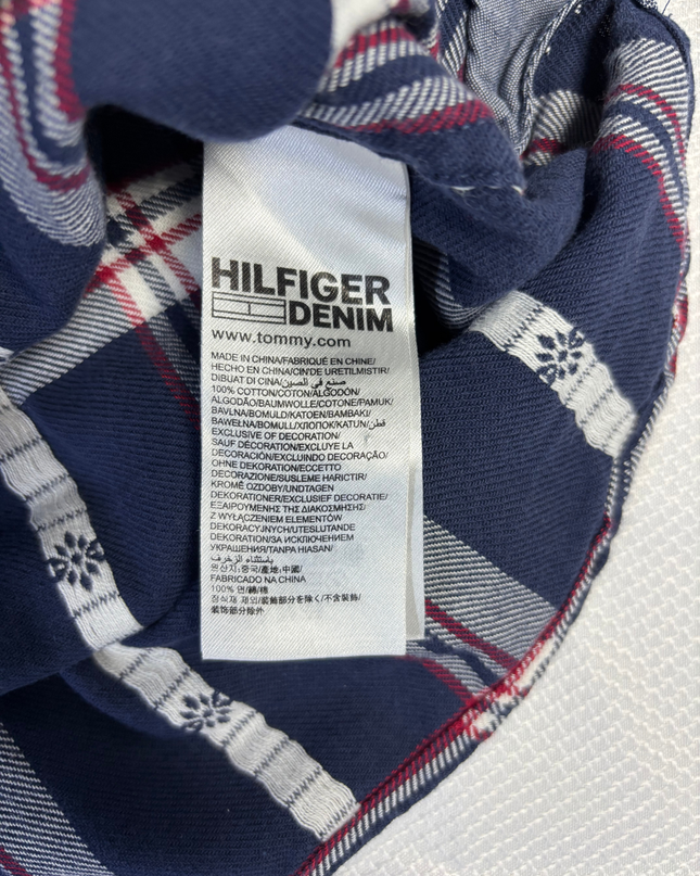 Hilfiger Denim Navy Blue Plaid Long Sleeve Button-Down Shirt
