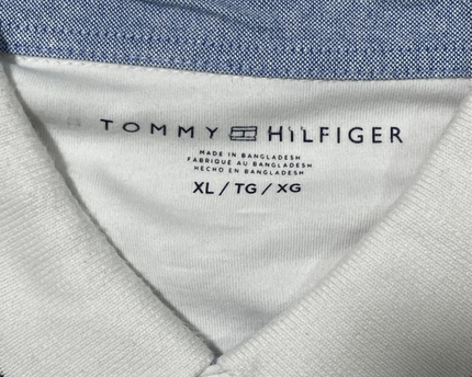 Tommy Hilfiger White Tipped Short Sleeve Polo Shirt