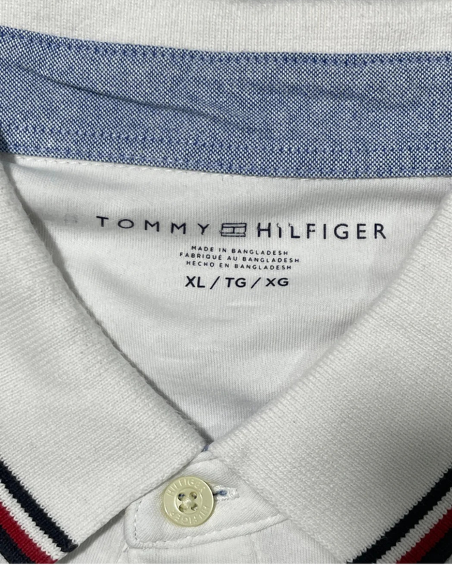 Tommy Hilfiger White Tipped Short Sleeve Polo Shirt