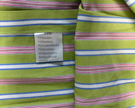 Lacoste Green Striped Long Sleeve Button-Down Shirt