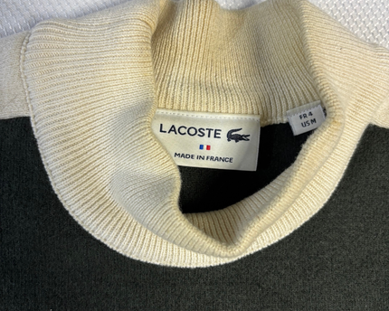 Lacoste Green Mock Neck Colorblock Sweater