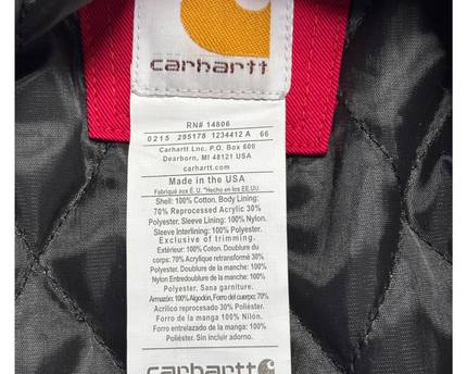 Reworked Carhartt Red Detroit Style Workwear Jacket
